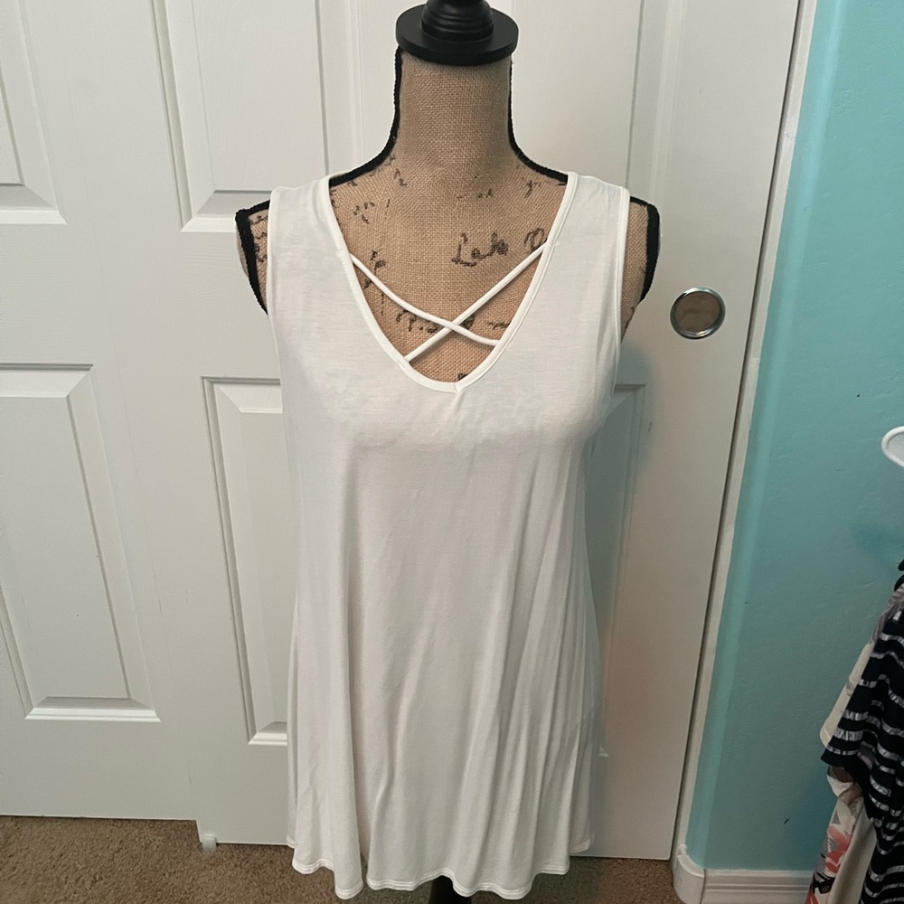 White Sleeveless Top